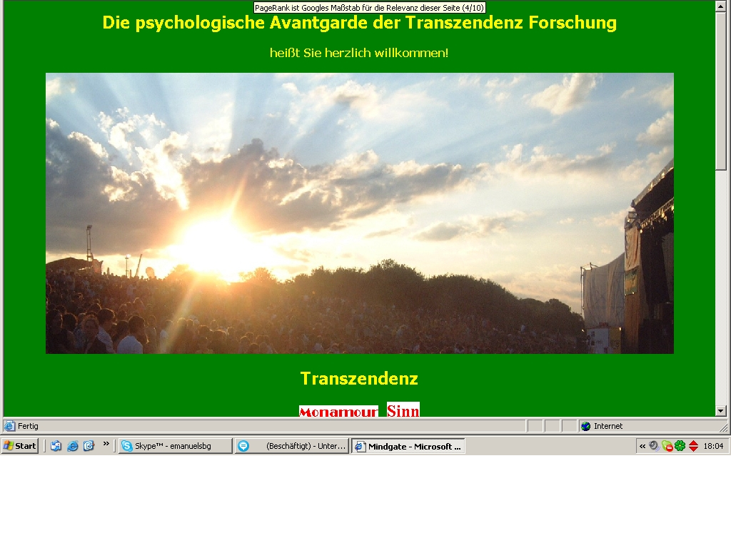 Die psychologoische Avantgarde der Transzendenzforschung mindgate.org eah